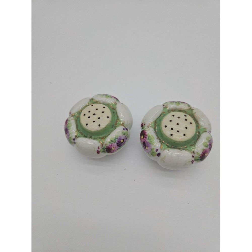 Vintage Bavaria Germany Tirschenreuth Flowers SALT & PEPPER SHAKERS 2.6" Roses
